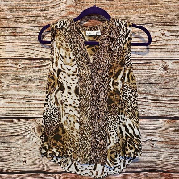 Kim Rogers top Sleeveless Women's small animal print Pre-owned - Picture 1 of 6